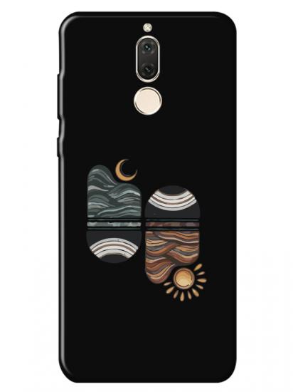 Huawei Mate 10 Lite Sunset Wave Siyah Telefon Kılıfı