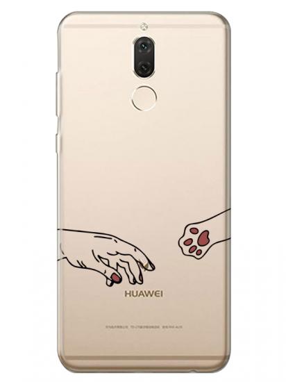 Huawei Mate 10 Lite Hand And Paw Şeffaf Telefon Kılıfı