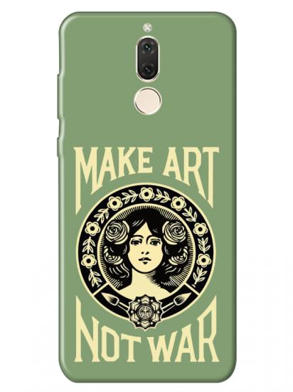 Huawei Mate 10 Lite Make Art Not War Yeşil Telefon Kılıfı