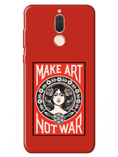 Huawei Mate 10 Lite Make Art Not War Kırmızı Telefon Kılıfı