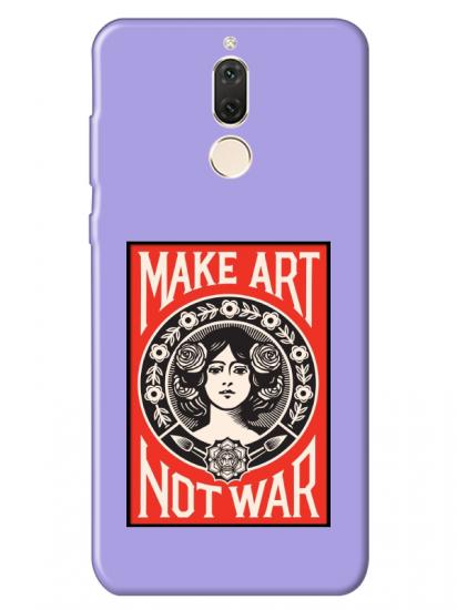 Huawei Mate 10 Lite Make Art Not War Lila Telefon Kılıfı