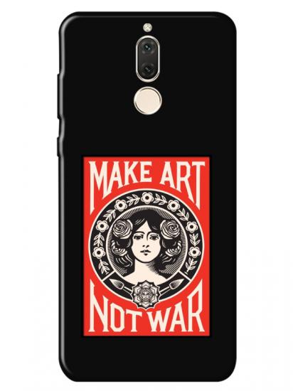 Huawei Mate 10 Lite Make Art Not War Siyah Telefon Kılıfı