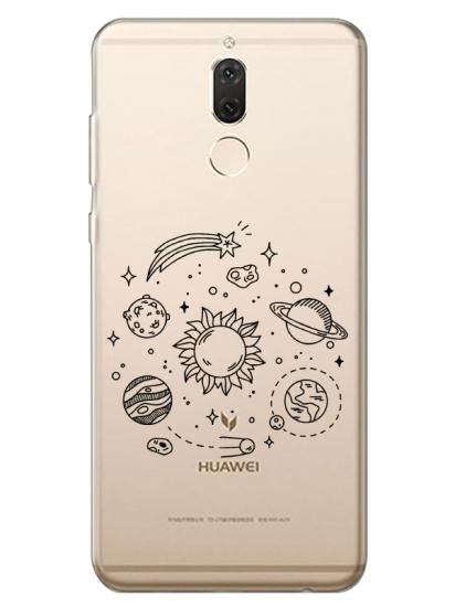 Huawei Mate 10 Lite Gezegen Şeffaf Telefon Kılıfı