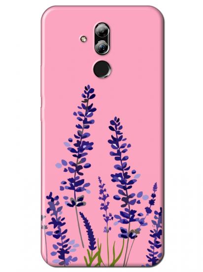 Huawei Mate 20 Lite Lavanta Desenli Pembe Telefon Kılıfı