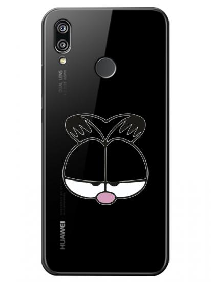 Huawei P20 Lite Garfield Şeffaf Telefon Kılıfı