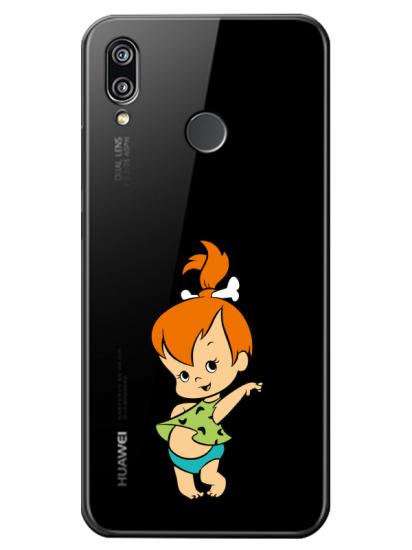 Huawei P20 Lite Taş Devri Kız Bebek Şeffaf Telefon Kılıfı