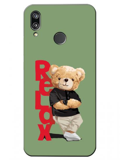 Huawei P20 Lite Teddy Bear Relax Yeşil Telefon Kılıfı