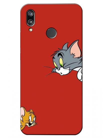 Huawei P20 Lite Tom And Jerry Kırmızı Telefon Kılıfı