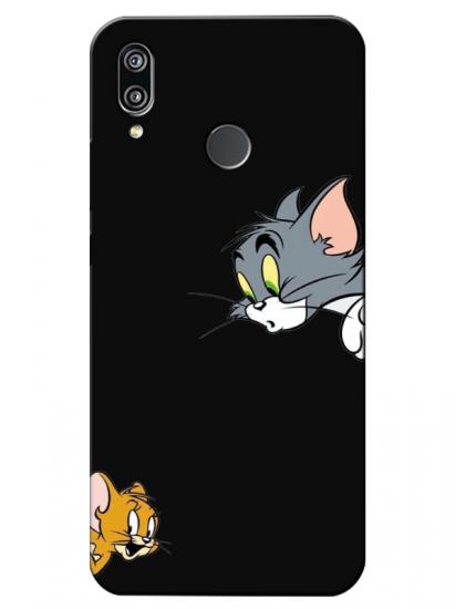 Huawei P20 Lite Tom And Jerry Siyah Telefon Kılıfı