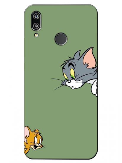 Huawei P20 Lite Tom And Jerry Yeşil Telefon Kılıfı