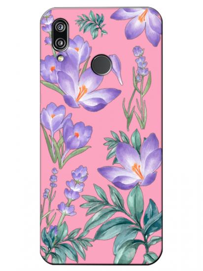 Huawei P20 Lite Kış Çiçeği Pembe Telefon Kılıfı