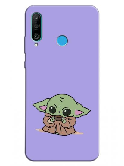 Huawei P30 Lite Baby Yoda Lila Telefon Kılıfı