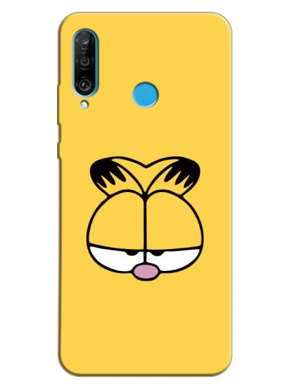 Huawei P30 Lite Garfield Sarı Telefon Kılıfı