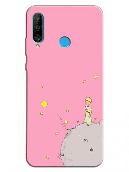 Huawei P30 Lite Küçük Prens Pembe Telefon Kılıfı