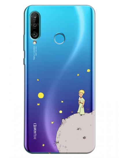 Huawei P30 Lite Küçük Prens Şeffaf Telefon Kılıfı