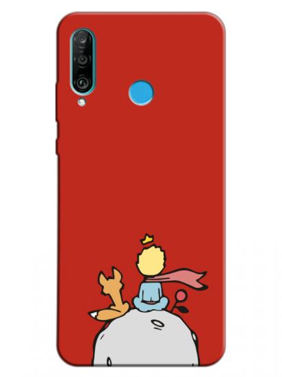 Huawei P30 Lite Küçük Prens Kırmızı Telefon Kılıfı