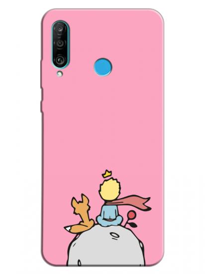 Huawei P30 Lite Küçük Prens Pembe Telefon Kılıfı