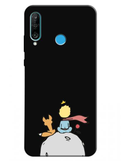 Huawei P30 Lite Küçük Prens Siyah Telefon Kılıfı