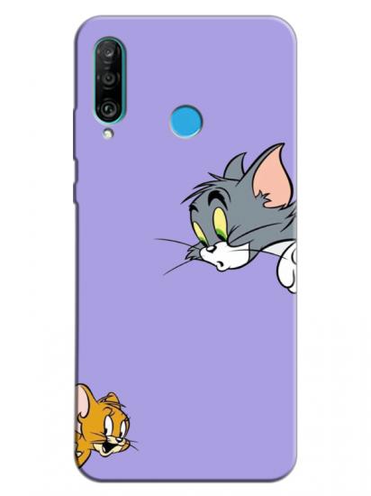 Huawei P30 Lite Tom And Jerry Lila Telefon Kılıfı