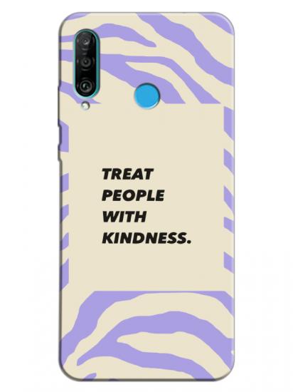 Huawei P30 Lite Zebra Motto Lila Telefon Kılıfı