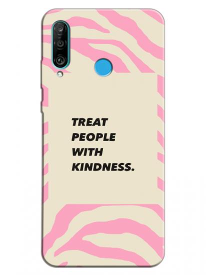 Huawei P30 Lite Zebra Motto Pembe Telefon Kılıfı