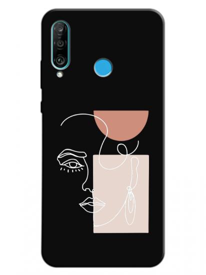 Huawei P30 Lite Women Art Siyah Telefon Kılıfı