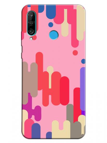 Huawei P30 Lite Pop Art Pembe Telefon Kılıfı