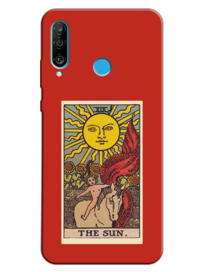 Huawei P30 Lite The Sun Kırmızı Telefon Kılıfı