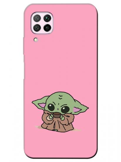 Huawei P40 Lite Baby Yoda Pembe Telefon Kılıfı