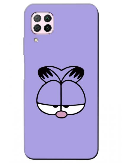 Huawei P40 Lite Garfield Lila Telefon Kılıfı