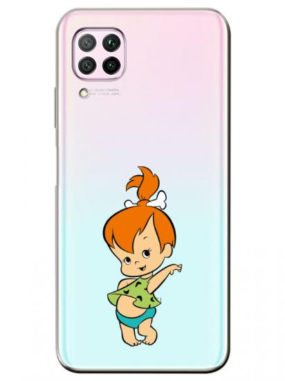 Huawei P40 Lite Taş Devri Kız Bebek Şeffaf Telefon Kılıfı