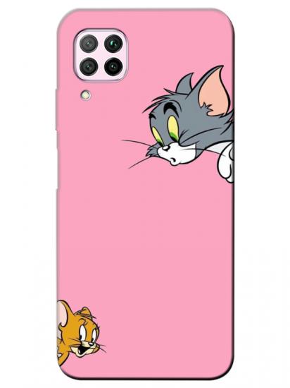 Huawei P40 Lite Tom And Jerry Pembe Telefon Kılıfı