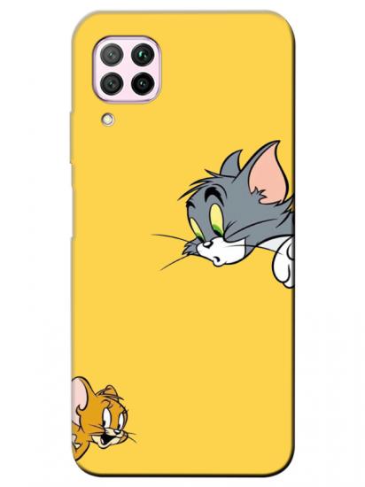 Huawei P40 Lite Tom And Jerry Sarı Telefon Kılıfı