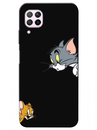 Huawei P40 Lite Tom And Jerry Siyah Telefon Kılıfı