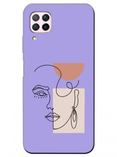 Huawei P40 Lite Women Art Lila Telefon Kılıfı