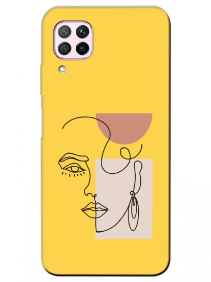 Huawei P40 Lite Women Art Sarı Telefon Kılıfı