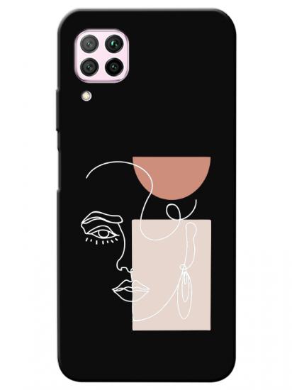 Huawei P40 Lite Women Art Siyah Telefon Kılıfı