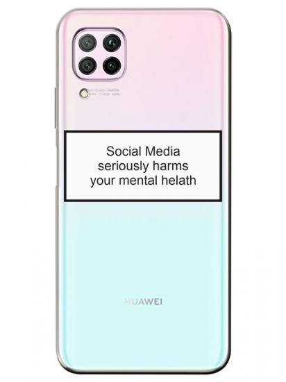 Huawei P40 Lite Social Media Şeffaf Telefon Kılıfı