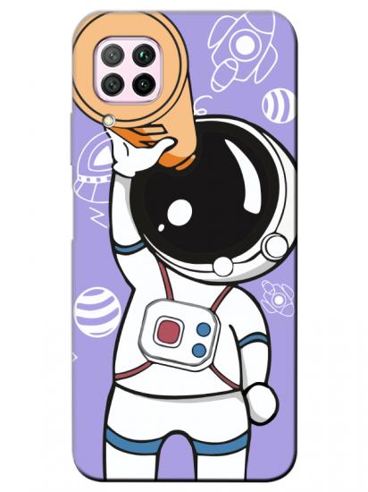 Huawei P40 Lite Astronot Lila Telefon Kılıfı