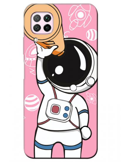 Huawei P40 Lite Astronot Pembe Telefon Kılıfı