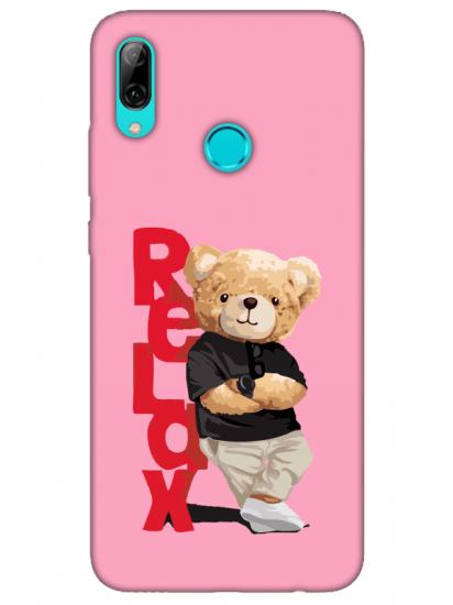 Huawei P Smart 2019 Teddy Bear Relax Pembe Telefon Kılıfı