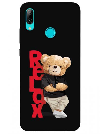 Huawei P Smart 2019 Teddy Bear Relax Siyah Telefon Kılıfı