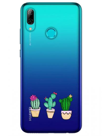 Huawei P Smart 2019 Kaktüs Şeffaf Telefon Kılıfı