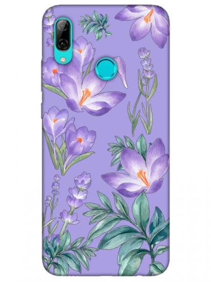 Huawei P Smart 2019 Kış Çiçeği Lila Telefon Kılıfı