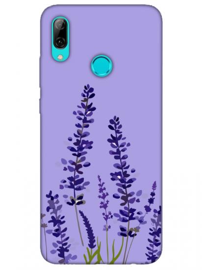 Huawei P Smart 2019 Lavanta Desenli Lila Telefon Kılıfı