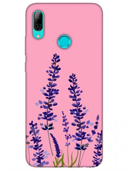 Huawei P Smart 2019 Lavanta Desenli Pembe Telefon Kılıfı