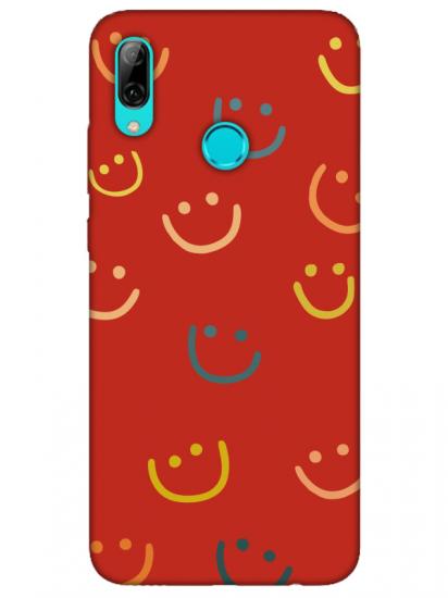 Huawei P Smart 2019 Emoji Gülen Yüz Kırmızı Telefon Kılıfı