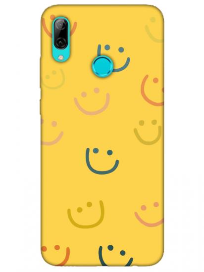 Huawei P Smart 2019 Emoji Gülen Yüz Sarı Telefon Kılıfı