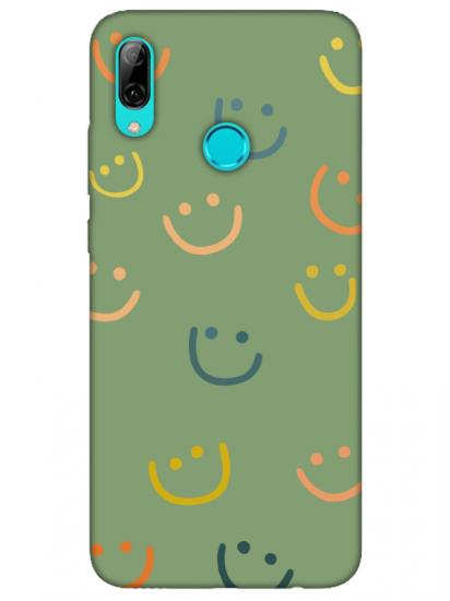 Huawei P Smart 2019 Emoji Gülen Yüz Yeşil Telefon Kılıfı