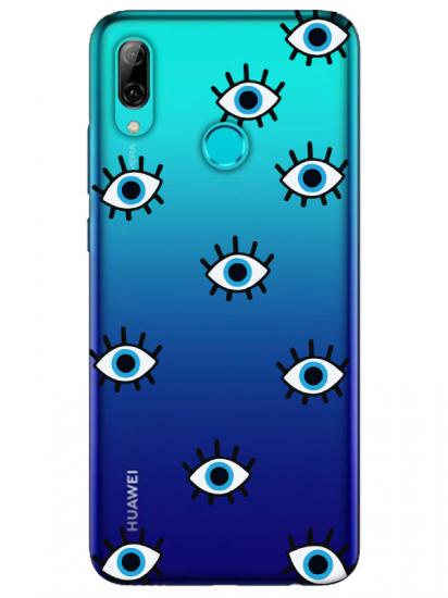 Huawei P Smart 2019 Nazar Gözler Şeffaf Telefon Kılıfı